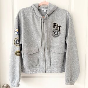 Pittsburgh Steelers Gray Hoodie Jacket Med NWOT